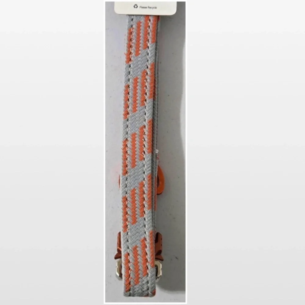 New Lake & Trail Dog Collar Medium Adjustable Pet Animal Grey Orange NWT